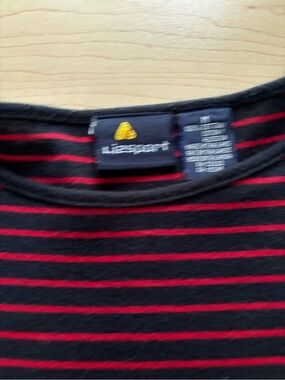 LizSportWomen’s Medium Long Sleeve Navy and Red Striped Tee (pic1 is true color)